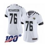 Women's Jacksonville Jaguars #76 Will Richardson White Vapor Untouchable Limited Player 100th Season Football Jersey