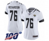 Women's Jacksonville Jaguars #76 Will Richardson White Vapor Untouchable Limited Player 100th Season Football Jersey