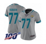 Women's Jacksonville Jaguars #77 Cedric Ogbuehi Silver Inverted Legend Limited 100th Season Football Jersey