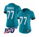 Women's Jacksonville Jaguars #77 Cedric Ogbuehi Teal Green Alternate Vapor Untouchable Limited Player 100th Season Football Jersey