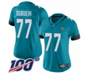 Women's Jacksonville Jaguars #77 Cedric Ogbuehi Teal Green Alternate Vapor Untouchable Limited Player 100th Season Football Jersey