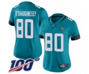 Women's Jacksonville Jaguars #80 James O'Shaughnessy Teal Green Alternate Vapor Untouchable Limited Player 100th Season Football Jersey