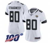 Women's Jacksonville Jaguars #80 James O'Shaughnessy White Vapor Untouchable Limited Player 100th Season Football Jersey