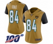 Women's Jacksonville Jaguars #84 Keelan Cole Limited Gold Rush Vapor Untouchable 100th Season Football Jersey