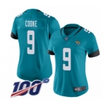 Women's Jacksonville Jaguars #9 Logan Cooke Teal Green Alternate Vapor Untouchable Limited Player 100th Season Football Jersey