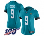 Women's Jacksonville Jaguars #9 Logan Cooke Teal Green Alternate Vapor Untouchable Limited Player 100th Season Football Jersey