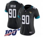 Women's Jacksonville Jaguars #90 Taven Bryan Black Team Color Vapor Untouchable Limited Player 100th Season Football Jersey