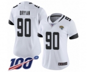 Women's Jacksonville Jaguars #90 Taven Bryan White Vapor Untouchable Limited Player 100th Season Football Jersey