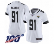 Women's Jacksonville Jaguars #91 Yannick Ngakoue White Vapor Untouchable Limited Player 100th Season Football Jersey