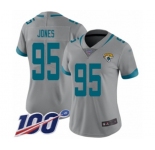 Women's Jacksonville Jaguars #95 Abry Jones Silver Inverted Legend Limited 100th Season Football Jersey