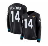 Women's Nike Jacksonville Jaguars #14 Justin Blackmon Limited Black Therma Long Sleeve NFL Jersey
