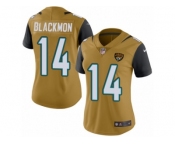 Women's Nike Jacksonville Jaguars #14 Justin Blackmon Limited Gold Rush NFL Jersey