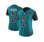 Women's Nike Jacksonville Jaguars #2 Jason Myers Vapor Untouchable Limited Teal Green Team Color NFL Jersey