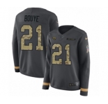 Women's Nike Jacksonville Jaguars #21 A.J. Bouye Limited Black Salute to Service Therma Long Sleeve NFL Jersey