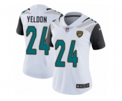 Women's Nike Jacksonville Jaguars #24 T.J. Yeldon White Vapor Untouchable Limited Player NFL Jersey