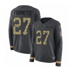 Women's Nike Jacksonville Jaguars #27 Leonard Fournette Limited Black Salute to Service Therma Long Sleeve NFL Jersey