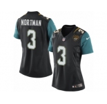 Women's Nike Jacksonville Jaguars #3 Brad Nortman Teal Black Team Color NFL Jersey