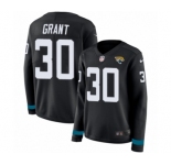 Women's Nike Jacksonville Jaguars #30 Corey Grant Limited Black Therma Long Sleeve NFL Jersey