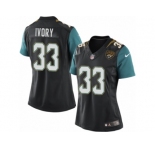 Women's Nike Jacksonville Jaguars #33 Chris Ivory Teal Black Team Color NFL Jersey