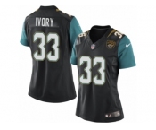 Women's Nike Jacksonville Jaguars #33 Chris Ivory Teal Black Team Color NFL Jersey