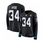 Women's Nike Jacksonville Jaguars #34 Carlos Hyde Limited Black Therma Long Sleeve NFL Jersey