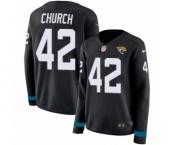 Women's Nike Jacksonville Jaguars #42 Barry Church Limited Black Therma Long Sleeve NFL Jersey