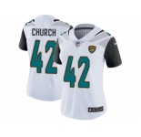 Women's Nike Jacksonville Jaguars #42 Barry Church White Vapor Untouchable Limited Player NFL Jersey