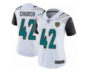 Women's Nike Jacksonville Jaguars #42 Barry Church White Vapor Untouchable Limited Player NFL Jersey