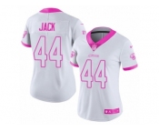 Women's Nike Jacksonville Jaguars #44 Myles Jack Limited White Pink Rush Fashion NFL Jersey