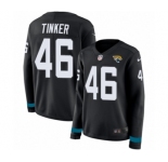 Women's Nike Jacksonville Jaguars #46 Carson Tinker Limited Black Therma Long Sleeve NFL Jersey