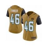 Women's Nike Jacksonville Jaguars #46 Carson Tinker Limited Gold Rush NFL Jersey