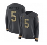 Women's Nike Jacksonville Jaguars #5 Blake Bortles Limited Black Salute to Service Therma Long Sleeve NFL Jersey