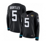 Women's Nike Jacksonville Jaguars #5 Blake Bortles Limited Black Therma Long Sleeve NFL Jersey