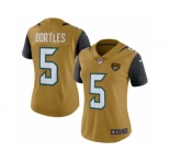 Women's Nike Jacksonville Jaguars #5 Blake Bortles Limited Gold Rush NFL Jersey