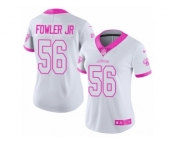 Women's Nike Jacksonville Jaguars #56 Dante Fowler Jr Limited White Pink Rush Fashion NFL Jersey