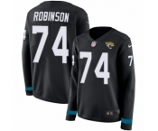 Women's Nike Jacksonville Jaguars #74 Cam Robinson Limited Black Therma Long Sleeve NFL Jersey