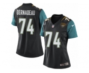 Women's Nike Jacksonville Jaguars #74 Mackenzy Bernadeau Limited Black Alternate NFL Jersey