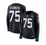 Women's Nike Jacksonville Jaguars #75 Ereck Flowers Limited Black Therma Long Sleeve NFL Jersey