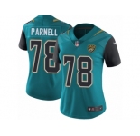 Women's Nike Jacksonville Jaguars #78 Jermey Parnell Vapor Untouchable Limited Teal Green Team Color NFL Jersey