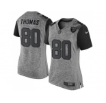 Women's Nike Jacksonville Jaguars #80 Julius Thomas Gray Stitched NFL Limited Gridiron Gray Jersey