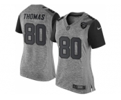 Women's Nike Jacksonville Jaguars #80 Julius Thomas Gray Stitched NFL Limited Gridiron Gray Jersey