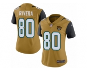 Women's Nike Jacksonville Jaguars #80 Mychal Rivera Limited Gold Rush NFL Jersey