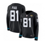 Women's Nike Jacksonville Jaguars #81 Niles Paul Limited Black Therma Long Sleeve NFL Jersey