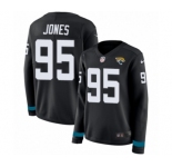 Women's Nike Jacksonville Jaguars #95 Abry Jones Limited Black Therma Long Sleeve NFL Jersey