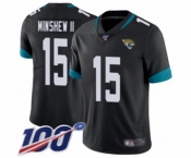 Youth Jacksonville Jaguars #15 Gardner Minshew II Black Team Color Vapor Untouchable Limited Player 100th Season Football Jersey