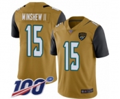 Youth Jacksonville Jaguars #15 Gardner Minshew II Limited Gold Rush Vapor Untouchable 100th Season Football Jersey