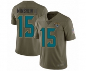 Youth Jacksonville Jaguars #15 Gardner Minshew II Limited Olive 2017 Salute to Service Football Jersey