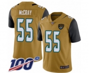 Youth Jacksonville Jaguars #55 Lerentee McCray Limited Gold Rush Vapor Untouchable 100th Season Football Jersey