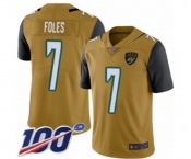 Youth Jacksonville Jaguars #7 Nick Foles Limited Gold Rush Vapor Untouchable 100th Season Football Jersey