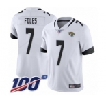 Youth Jacksonville Jaguars #7 Nick Foles White Vapor Untouchable Limited Player 100th Season Football Jersey